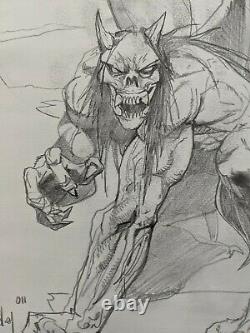 Simon Bisley Original Gargoyle Winged Demon Sketch 12 14