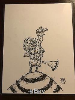 Skottie Young Labor Day Sketch One of a Kind Original Signed