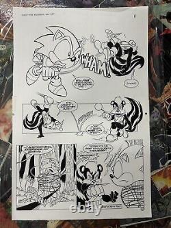 Sonic The Hedgehog #46 Original Comic Art Ink & Drawn Pages Signed Nelson Ortega