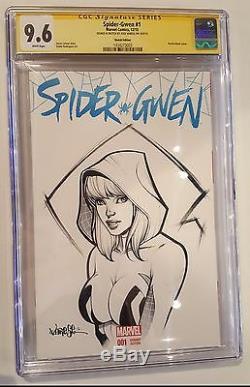 Spider-Gwen #1 CGC 9.8 SS Partial Blank Original Art Sketch Cover by Jose Varese