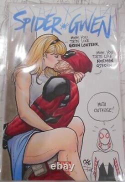 Spider-Gwen #1 Frank Cho Original Sketch Art CGC SS 9.8 Deadpool Meta Outrage