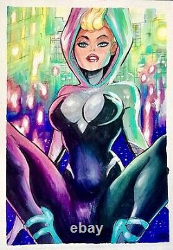 Spider Gwen Original Comic Art By Diego Carneiro