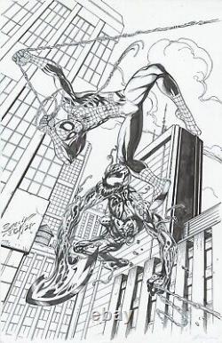 Spider-Man Vs Carnage Original Art Sketch Mark Bagley & John Dell 11 x 17