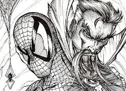 Spider-man & Doctor Strange. Original, B/W, comic art, sketch, drawing by Henio