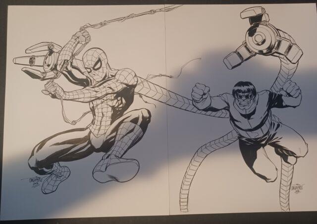 Spiderman And Doc Ock 2 Page Layout Original Art By Scott Dalrymple Signed 2016