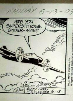 Stan Lee Amazing Spiderman Original Newspaper Comic Art Daily Strip Marvel Ab1