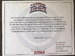 Stan Lee, Jack Kirby, Joe Simon Signed Captain America 70th COA #ed 48/70 Custom