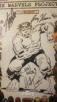 Stan Lee Signed Incredible hulk Sketch By Herb Trimpe original art cbcs not cgc