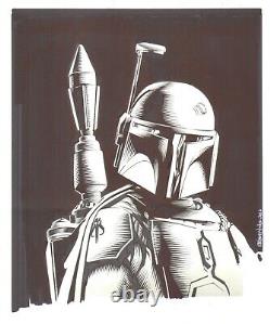 Star Wars Boba Fett Prototype Armor Black Series 3.75 Packaging Original Art