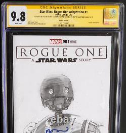 Star Wars Rogue One #1 1-of-a-kind Sketch & 2x Signed Cgc 9.8 Ss K-2s0