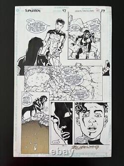 Superboy 1994 Series #47 Page 19 Comic Original Art Signed by Doug Hazlewood