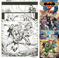 Superman Batman Trinity #29 Original Tom Derenick Art Splash Page Green Arrow