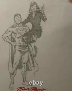 Superman & Lois Lane Original Art Ron Frenz Original Art Pencil Drawing Pin-up