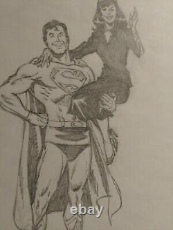 Superman & Lois Lane Original Art Ron Frenz Original Art Pencil Drawing Pin-up