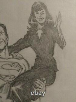 Superman & Lois Lane Original Art Ron Frenz Original Art Pencil Drawing Pin-up