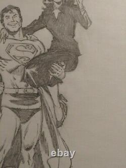 Superman & Lois Lane Original Art Ron Frenz Original Art Pencil Drawing Pin-up