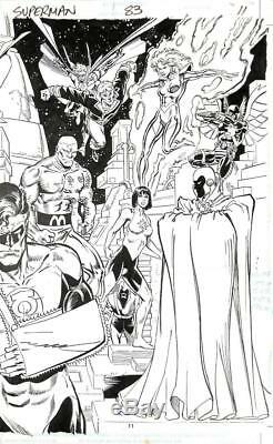 Superman Vol 2 #83 DC 1993 (Original Art) Double Splash Pg 10-11 Dan Jurgens