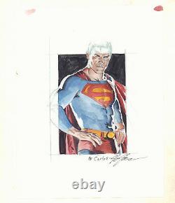 Superman Watercolor Commission Signed art by J. G. Jones