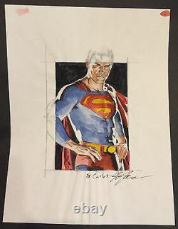 Superman Watercolor Commission Signed art by J. G. Jones