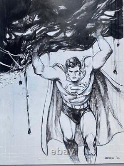 Superman lifting original Comic Art Illustration Paul Harmon