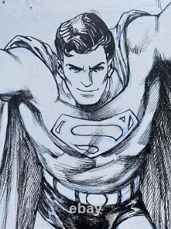 Superman lifting original Comic Art Illustration Paul Harmon