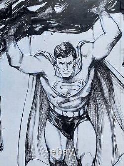 Superman lifting original Comic Art Illustration Paul Harmon