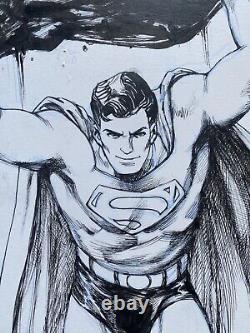 Superman lifting original Comic Art Illustration Paul Harmon