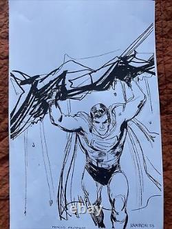 Superman lifting original Comic Art Illustration Paul Harmon