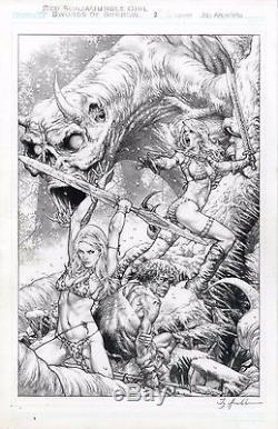 Swords of Sorrow Red Sonja and Jungle Girl issue 2 cover by Jay Anacleto
