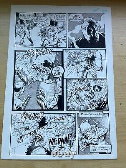 THE BAT #1 original comic art CUTS OFF HEAD SLICE NECK TEARS OUT EYE 1990
