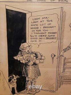 THE DAYS OF REAL SPORT Daily Comic Strip Original Art 2-27-1928 CLARE BRIGGS