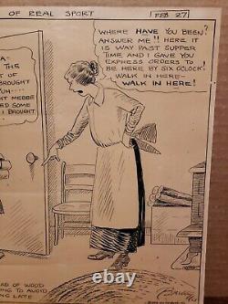 THE DAYS OF REAL SPORT Daily Comic Strip Original Art 2-27-1928 CLARE BRIGGS