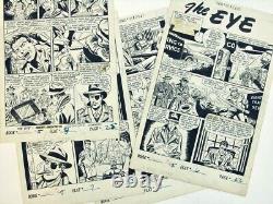 THE EYE Original Comic Art FOUR PAGE STORY Golden Age JUMBO No. 165 Fiction House