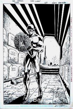 THE FLASH Original DC Comic Art Full Splash Page Wally West In Costume
