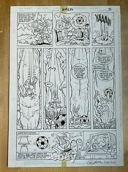 TINY TOONS original comic art BUSTER BABS land of lost soccer balls PELE wildman