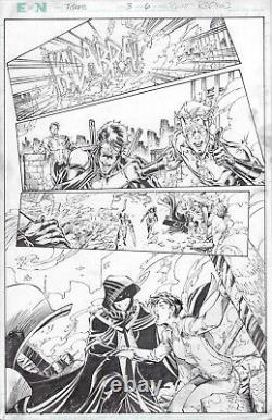 TITANS 3 pg 6 Brett BOOTH RAPMUND original art DC comics Nightwing Flash