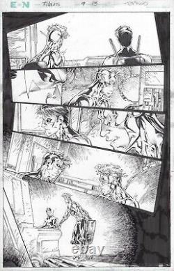 TITANS 9 pg 13 Brett BOOTH RAPMUND original art DC comics Nightwing Flash