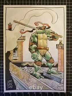 TMNT Mirage Donatello XL Original Art Sketch in Color by Jim Lawson 10 x 15