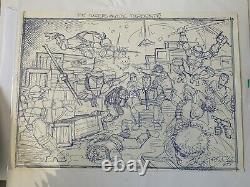 TMNT ORIGINAL CONCEPT ART SKETCH 1980s SIGNED NINJA TURTLES MIRAGE