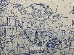 TMNT ORIGINAL CONCEPT ART SKETCH 1980s SIGNED NINJA TURTLES MIRAGE