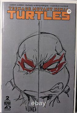 TMNT Raphael Sketch on Blank Cover Signed by Eddie Nunez