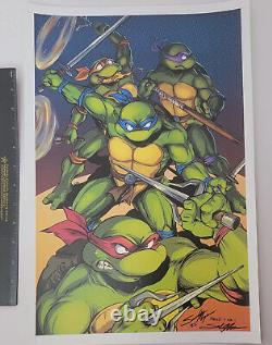 TMNT original comic art by Sarah Myer withcolor print limited to 1 of 1