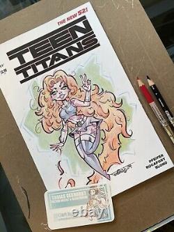 Teen Titans 8 Blank Variant Comic With Original Starfire Sketch Art