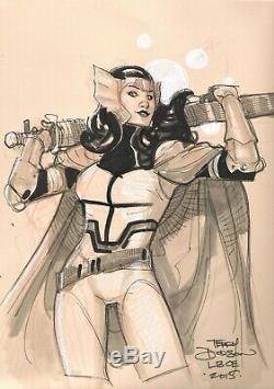 Terry Dodson original art sketch Marvel Thor Sif MCU OA commission
