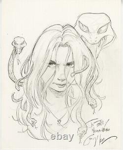 Terry Moore, Original Art Sketch Pencil Drawing, Katchoo, Strangers in Paradise