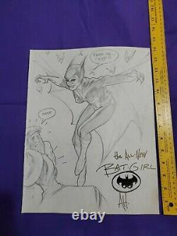 The All New Bat-Girl Pencil Sketch By Adam Hughes Signed