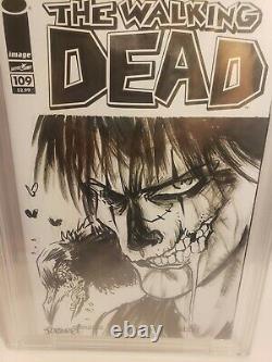 The Walking Dead 109 Blank Cover Sketch Crow And Signed By James O'Barr Art CBCS