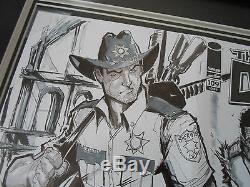 The Walking Dead Original Sketch Art of Rick Grimes Leaving Mayberry NOT CGC
