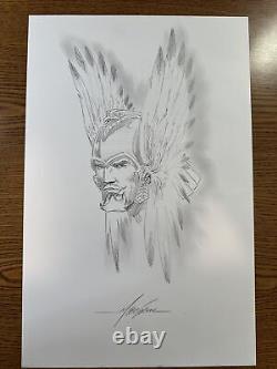 The Warlord sketched & Signed Mike Grell Original Comic Book Art Big 17 x 11