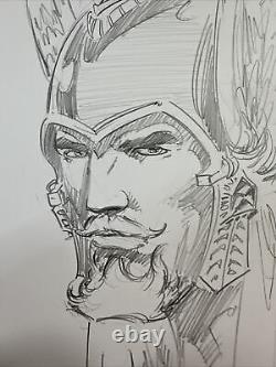 The Warlord sketched & Signed Mike Grell Original Comic Book Art Big 17 x 11